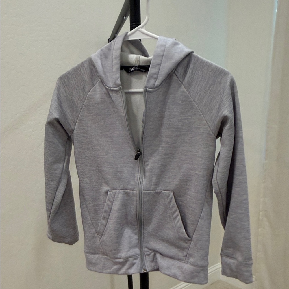 Kids size M DSG Light Gray Kids Full-Zip Hoodie